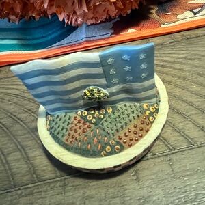 NEW OUR AMERICA for Yankee Candle PATRIOTIC JAR CANDLE TOPPER Flag